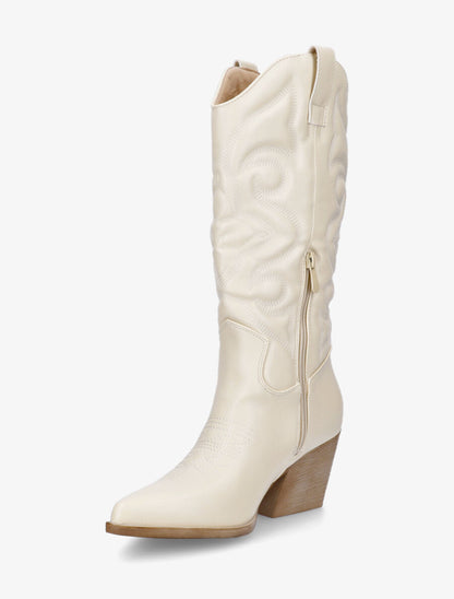 Bottes style santiags - Beige - 3