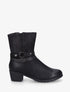 Bottines froncées en simili - Noir - 5