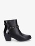 Bottines en simili à contrefort vernis - Noir - 1