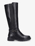 Bottes élastiquées unies à talon - Noir - 1