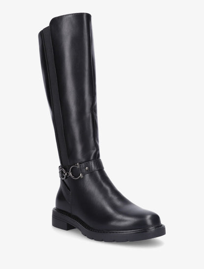 Bottes élastiquées unies à talon - Noir - 2