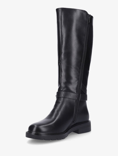 Bottes élastiquées unies à talon - Noir - 3