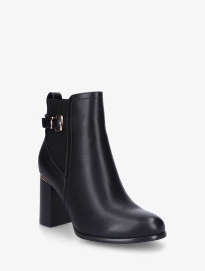 Bottines à talon haut et empiècement métallique - Noir - 2