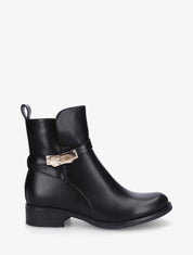 Bottines plates en simili - Noir - 1