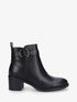 Bottines unies à talon en simili - Noir - 1