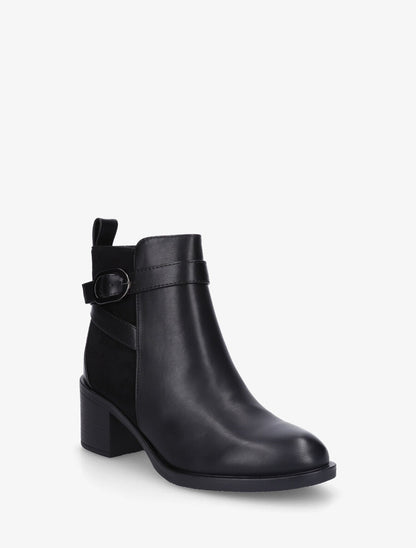 Bottines en simili et suédine - Noir - 2