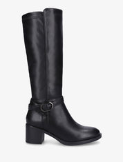 Bottes en simili à talon mi-haut - Noir - 5