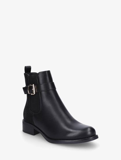 Bottines unies à contrefort pailleté - Noir - 2