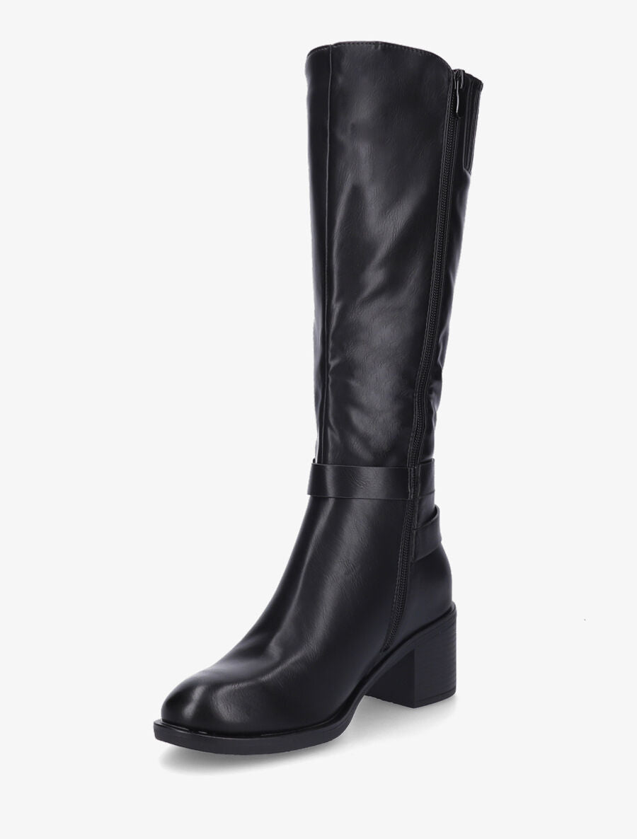 Bottes en simili à boucles décoratives - Noir - 3