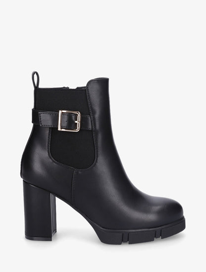 Bottines élastiquées à talon - Noir - 2