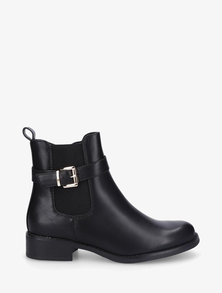 Bottines basiques en simili - Noir - 1
