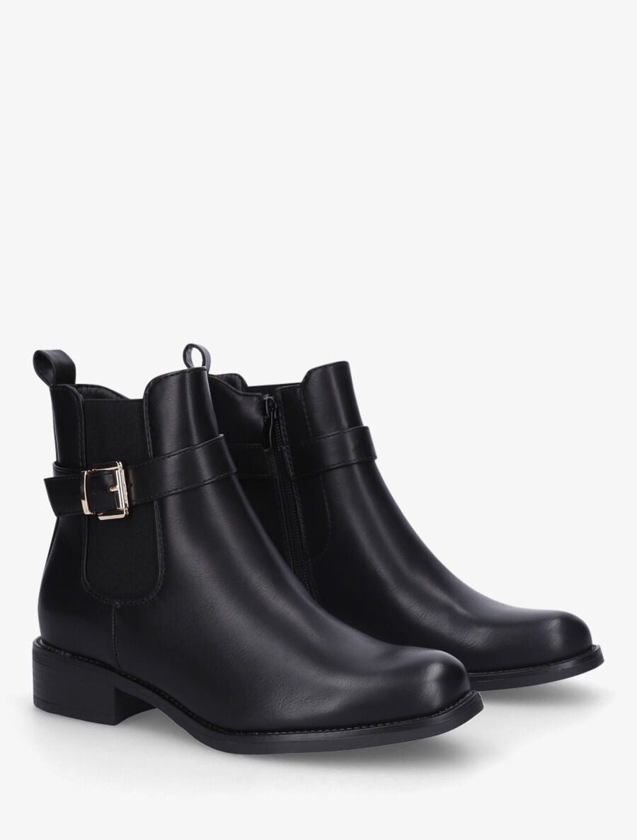 Bottines basiques en simili - Noir - 4