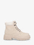 Boots en simili à lacets - Beige - 1