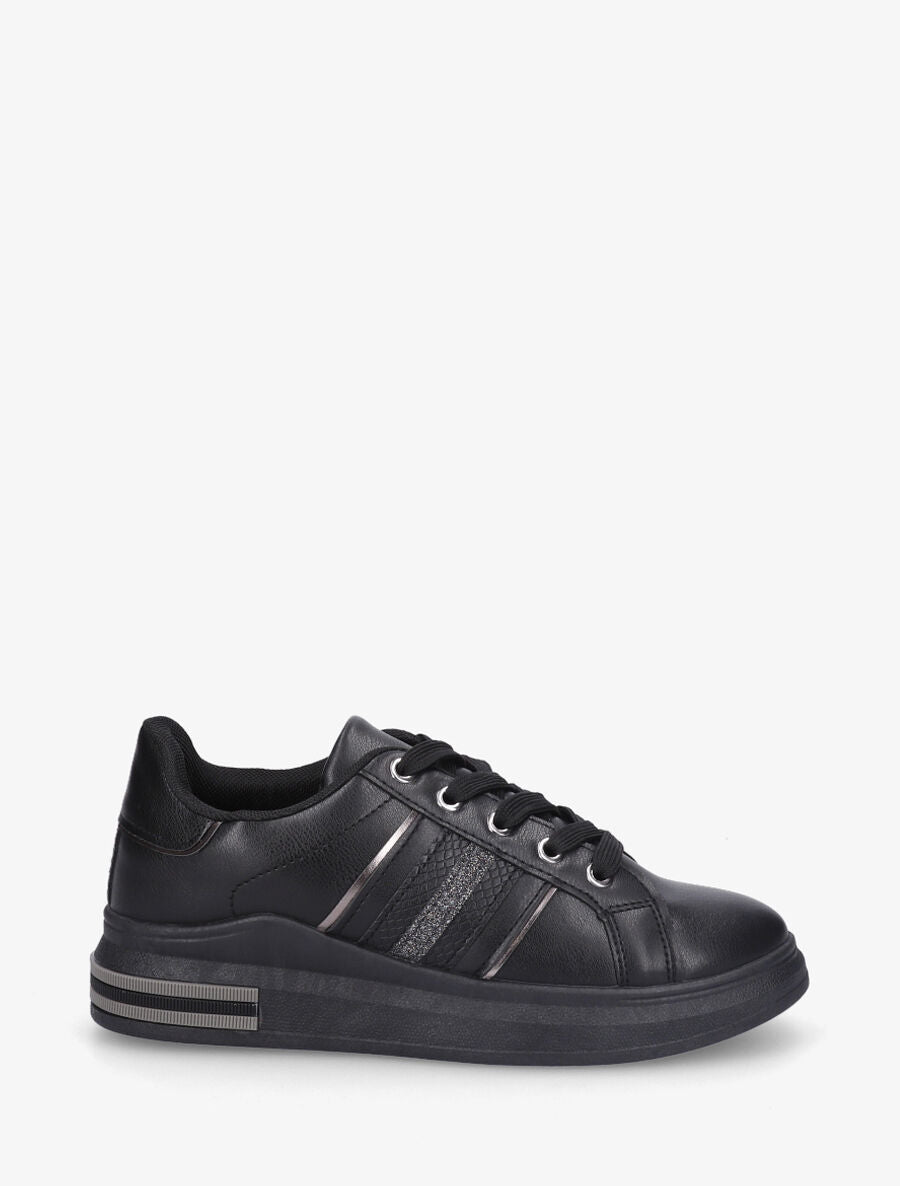 Sneakers classiques à bandes irisées et texturées - Noir - 5