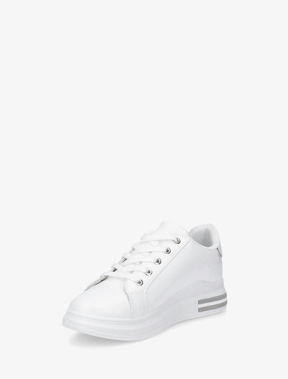 Sneakers classiques à bandes irisées et texturées - Blanc - 3
