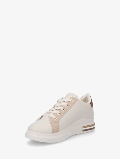 Sneakers classiques à bandes irisées et texturées - Beige - 3