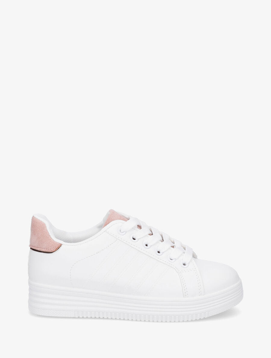 Sneakers à semelle texturée - Rose - 1