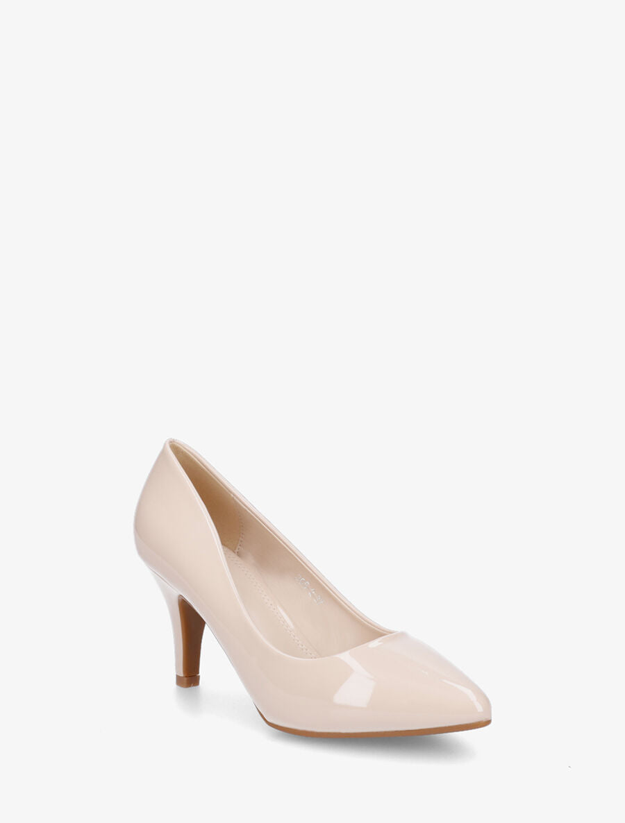 Escarpins vernis à talon aiguille - Beige - 2