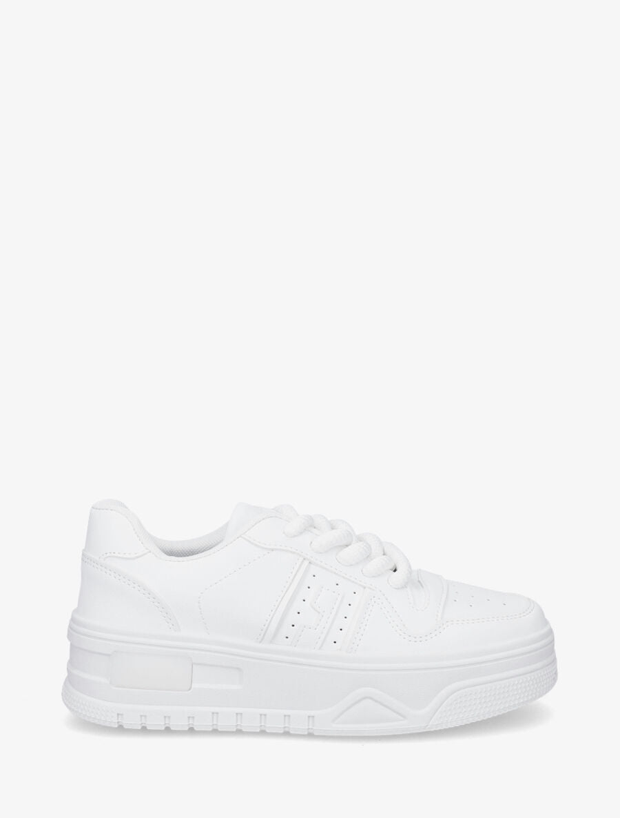 Sneakers à lacets épais - Blanc - 1