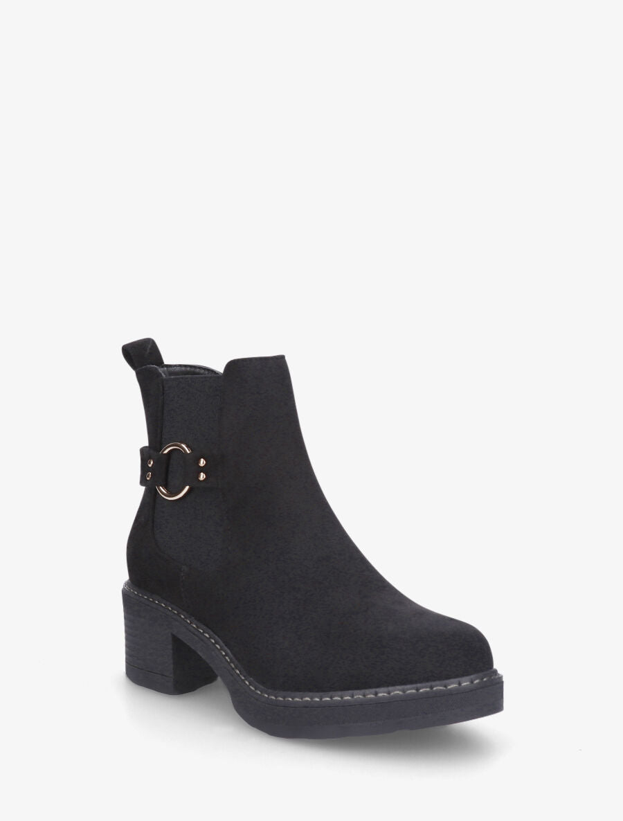 Bottines en suédine à boucle ronde - Noir - 2