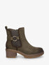 Bottines en suédine à boucle ronde - Kaki - 1