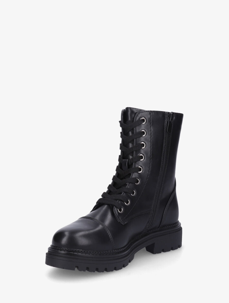 Bottines montantes à lacets et zip - Noir - 3