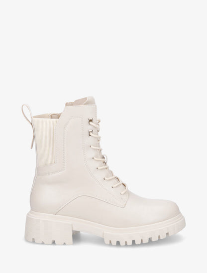 Bottines montantes à contrefort élastiqué - Beige - 5