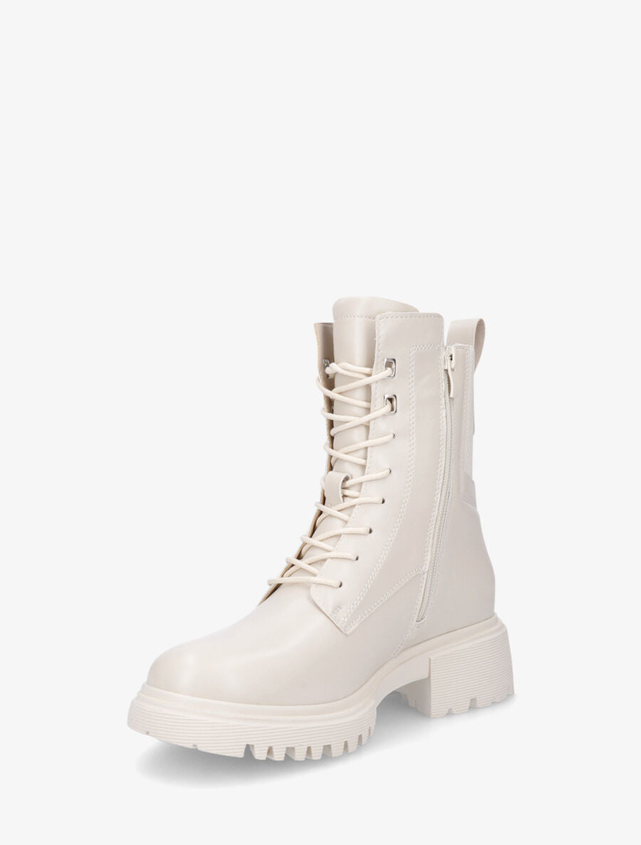 Bottines montantes à contrefort élastiqué - Beige - 3