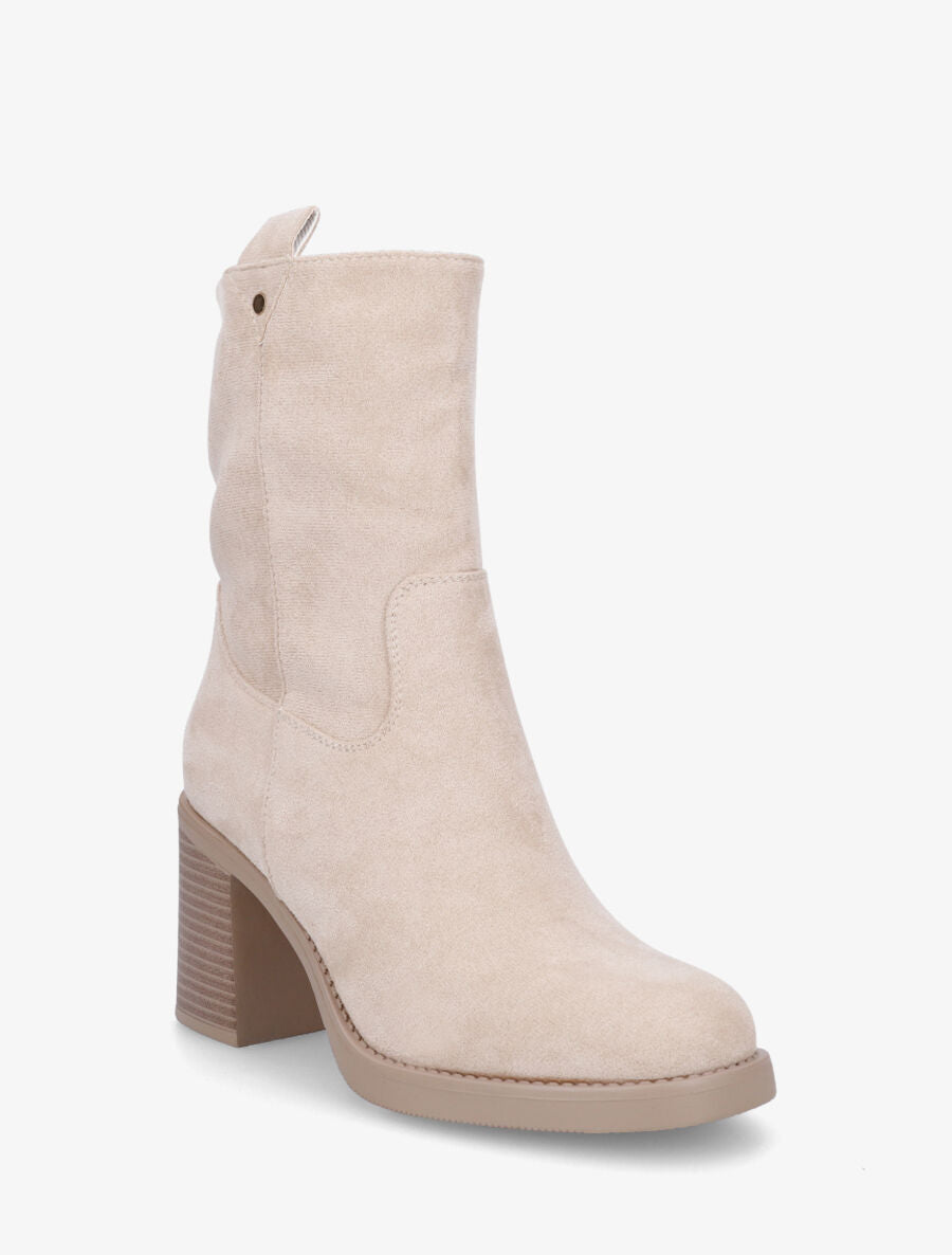 Bottines montantes hautes en suédine - Beige - 2