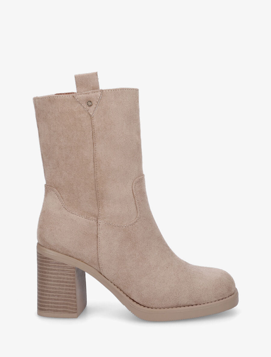 Bottines montantes hautes en suédine - Taupe - 5