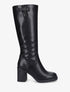 Bottes à talon en simili - Noir - 1