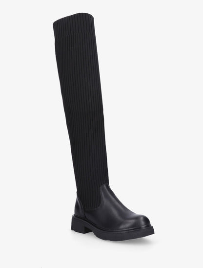 Cuissardes plates style chaussettes - Noir - 2