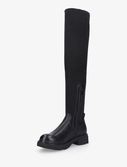 Cuissardes plates style chaussettes - Noir - 3