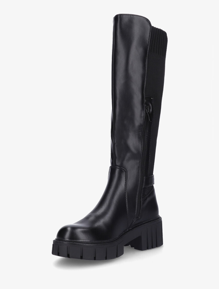 Bottes bimatière à talon - Noir - 3