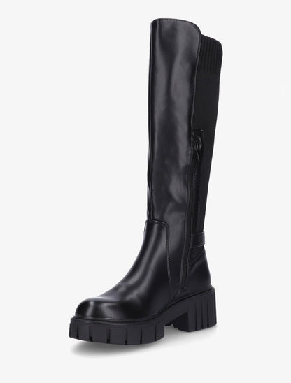 Bottes bimatière à talon - Noir - 3
