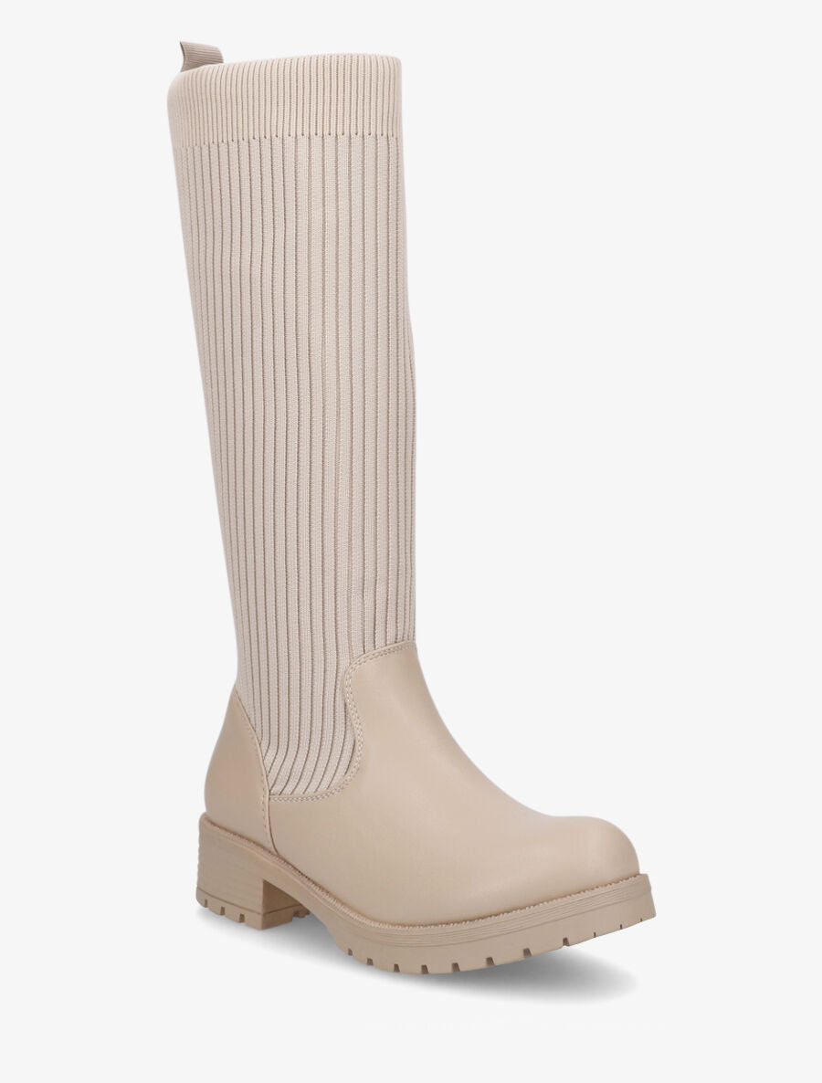 Bottes style chaussettes - Taupe - 2
