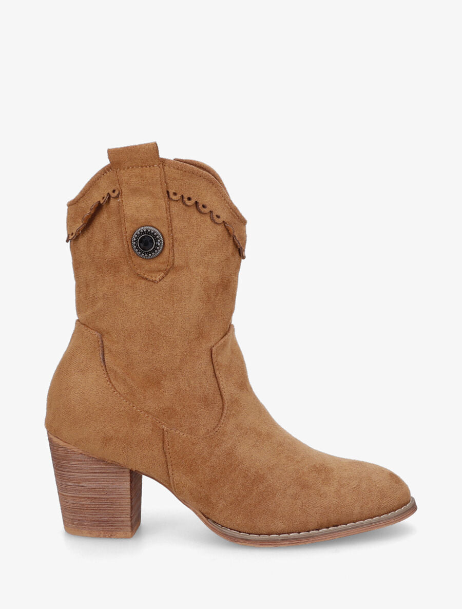 Bottines fantaisies à talon - Camel - 5