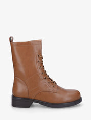 Bottines en simili à lacets - Camel - 5