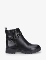 Bottines unies en simili - Noir - 1