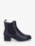 Bottines en simili et suédine - Marine - 1