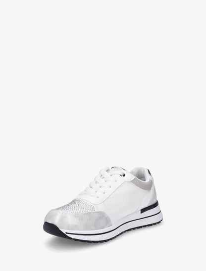 Sneakers en suédine et strass - Blanc - 3
