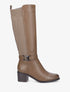 Bottes en simili et maille - Taupe - 5