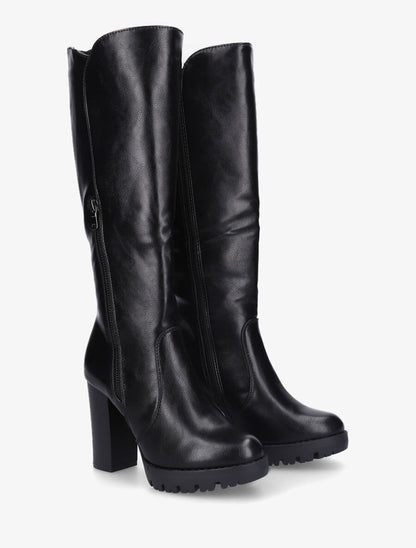 Bottes en simili à plateforme - Noir - 4