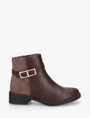 Bottines plates bi - Marron - 1