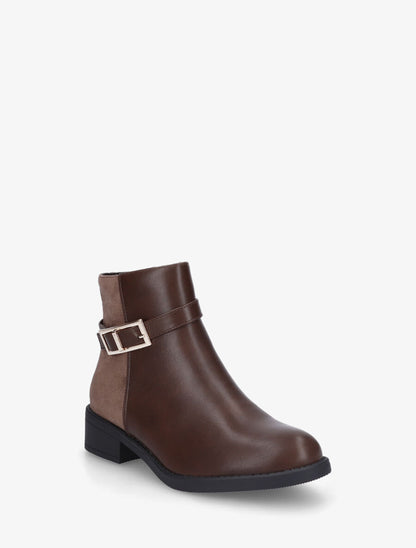 Bottines plates bi - Marron - 2