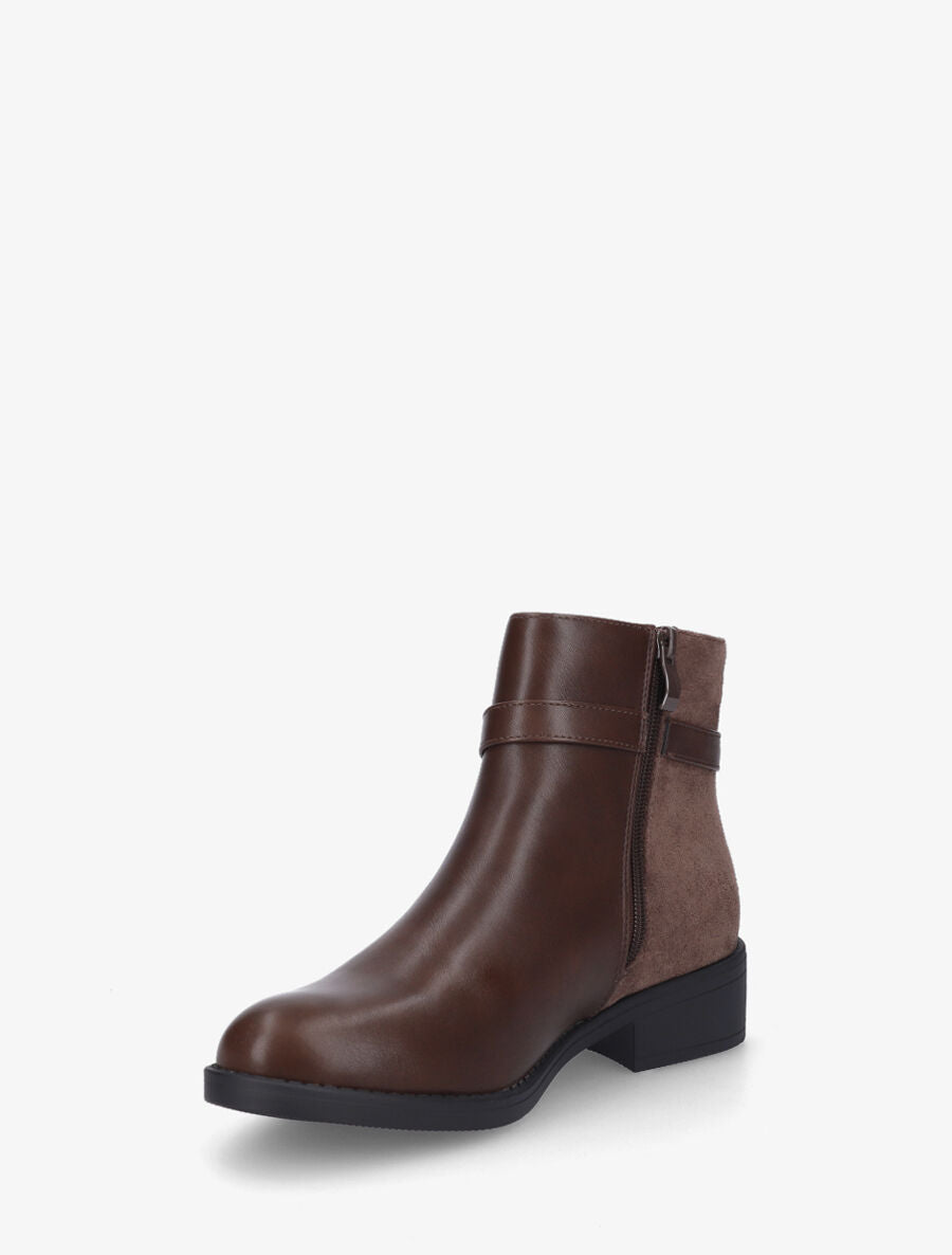 Bottines plates bi - Marron - 3