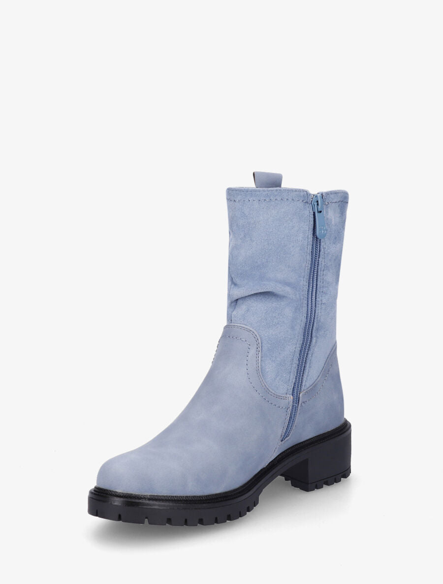 Bottines montantes bi-matière - Bleu clair - 3