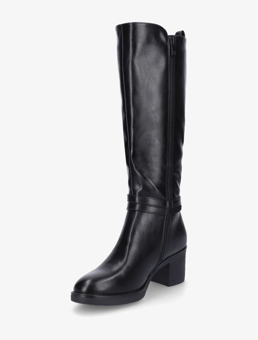 Bottes en simili à sangle tressée - Noir - 3