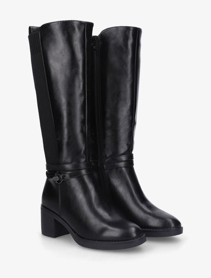 Bottes en simili à sangle tressée - Noir - 4