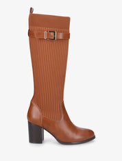 Bottes unies style chaussettes - Camel - 5